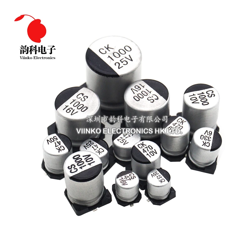 10PCS SMD Aluminum Electrolytic Capacitor 6.3V 10V 16V 25V 35V 50V 1UF 2.2UF 4.7UF 10UF 22UF 47UF 100UF 220UF 330UF 470UF 1000UF