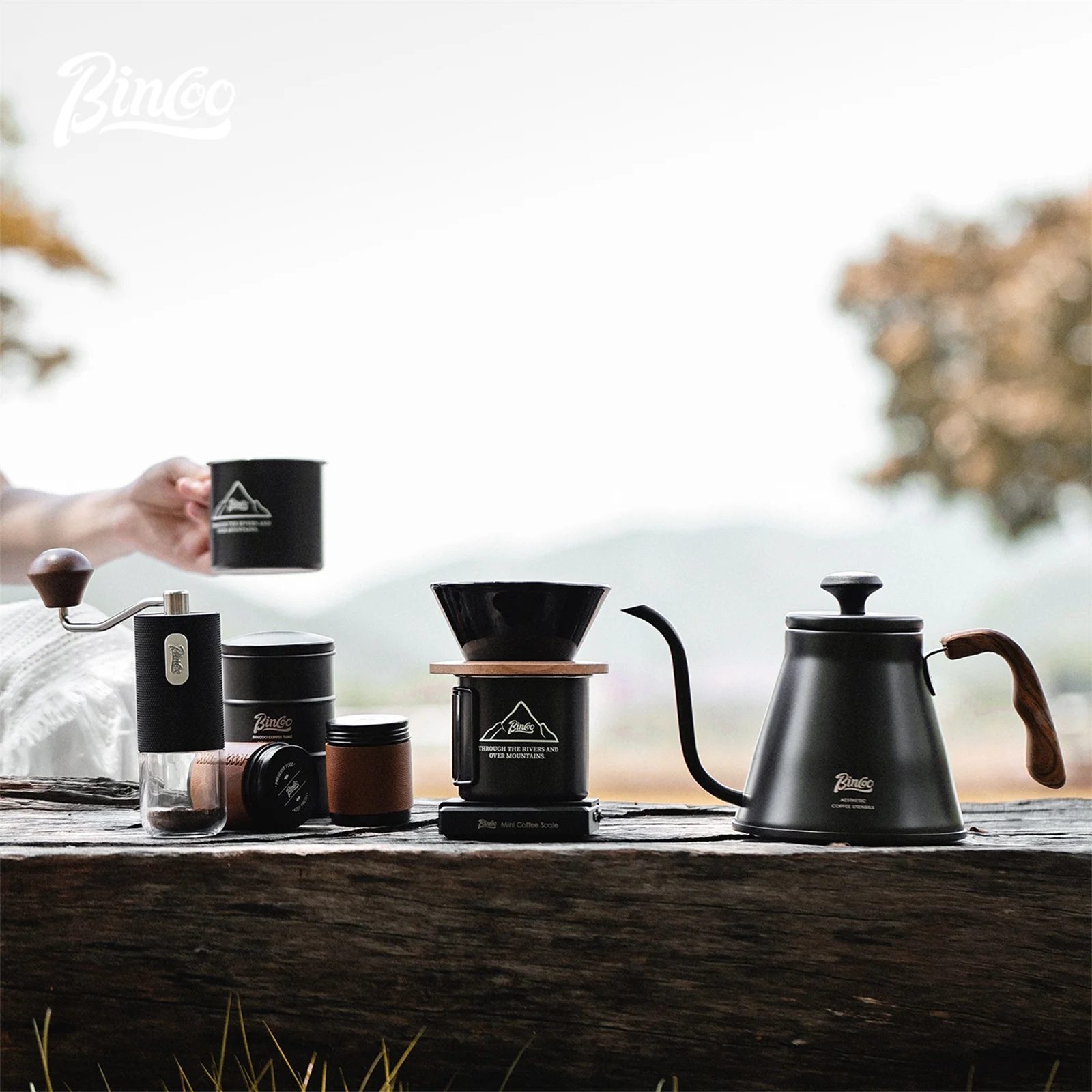 مجموعة قهوة تخييم متكاملة من Bincoo