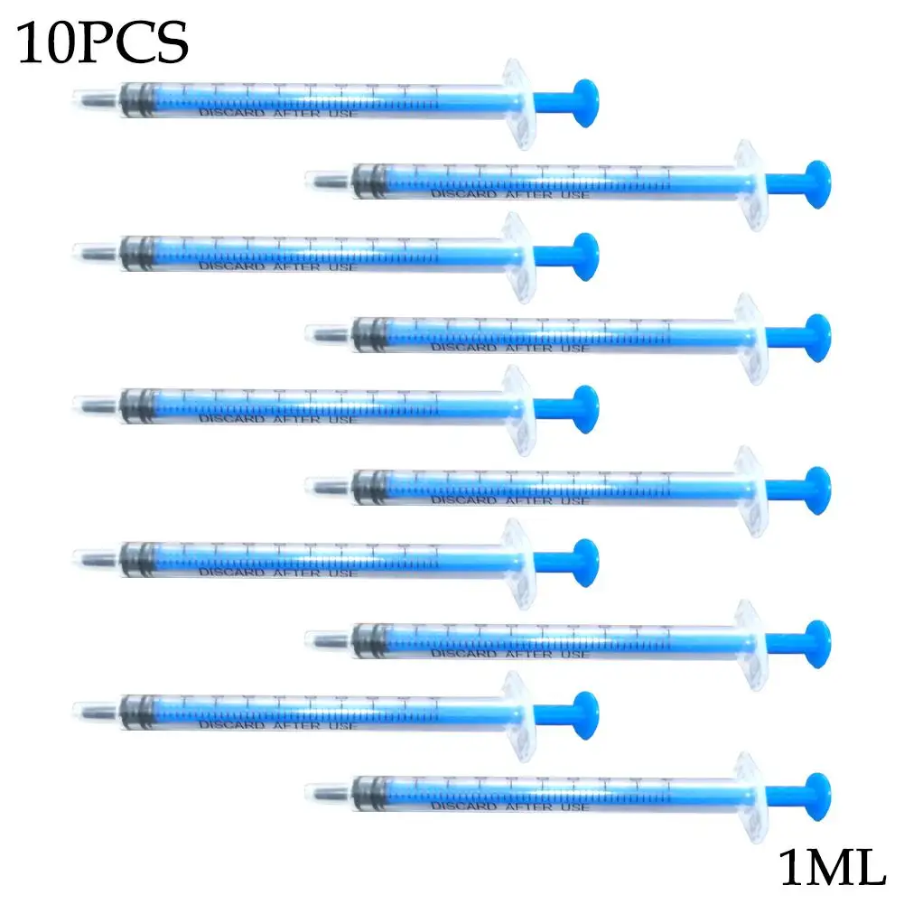 10pcs Disposable Syringe 1ml Straight Mouth Silicone Industrial Syringe Hydroponics Stopper Tool Sampler Nutrient R V1B5