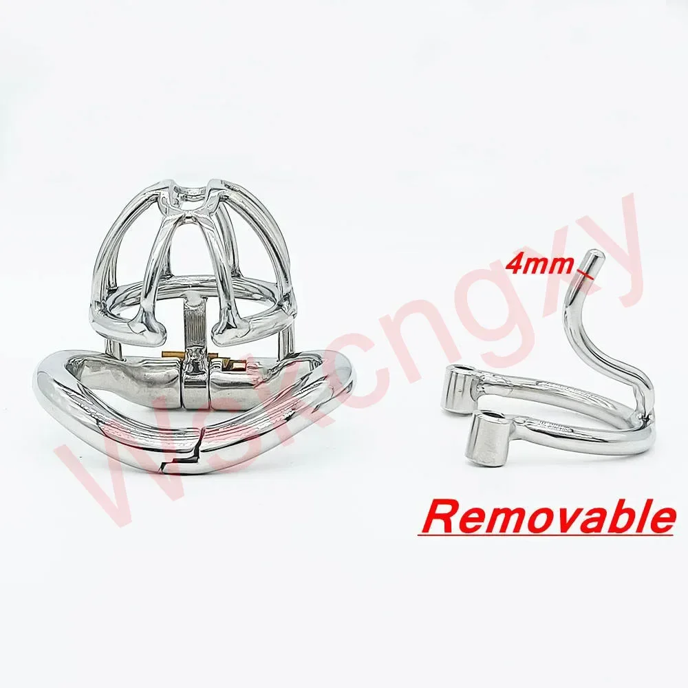 Stainless Steel Male Chastity Device Removable PA Puncture Cock Cage Penis Ring Sex Toys For Men Erotic Urethral Lock penis chastity cage chastity lock sex toy chastity cage accessory penis cock ring
