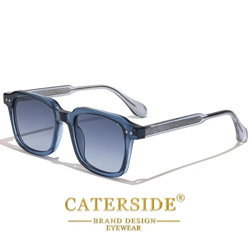 CATERSIDE Männer Sport Mode Sonnenbrillen Quadratischen Rahmen Frauen Retro Outdoor Reise Blackout Suneyeglass Urlaub Geschenk Gläser UV400 – Detail 4