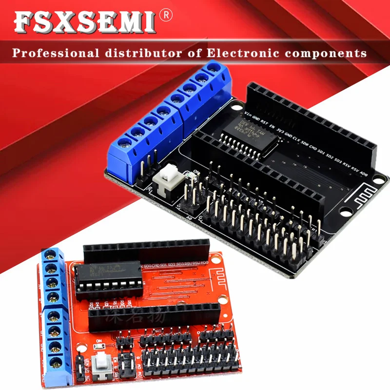 

ESP8266 Module WiFi Motor Drive expansion board L293D 12E ESP12ELua Internet of things smart car
