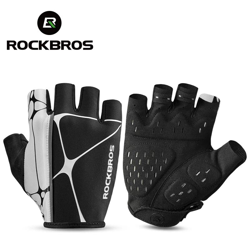 

ROCKBROS Cycling Gloves Half Finger Shockproof Breathable MTB Road Bicycle Gloves Men Women Sports Wear Resistant Bike Equipment