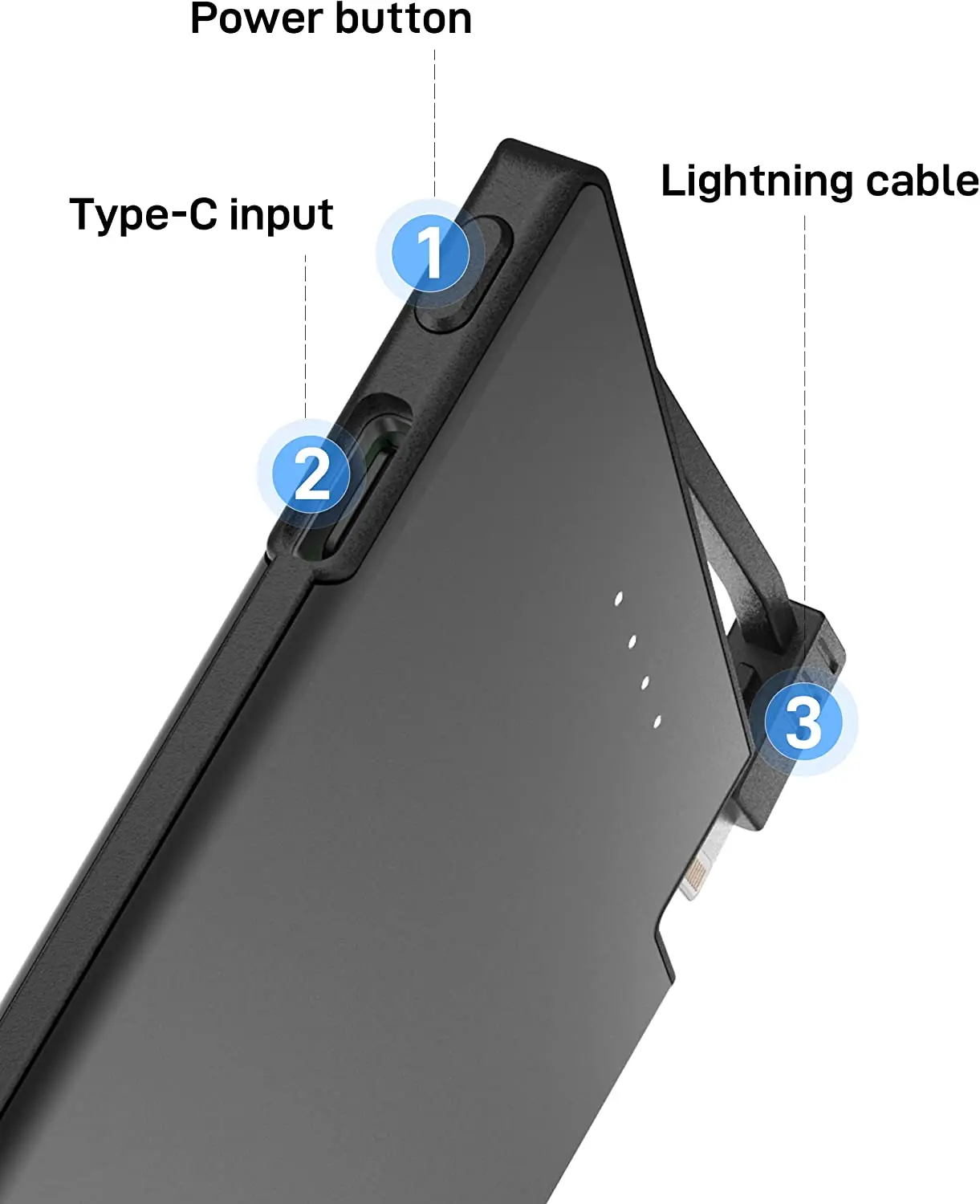 TNTOR Mini Power Bank Slim 3500 mAh Power Bank Fast Charging Battery Built-in Cable for Xiaomi iPhone 15 14 13 Huawei Samsung