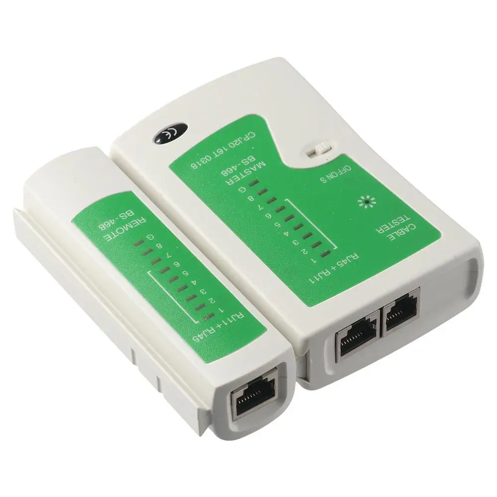 Green Network Cable Tester Professional LAN Test Tool Continuity Tester for RJ45 RJ11 RJ12/CAT5/CAT6/CAT7 UTP
