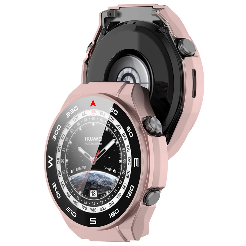 2 In1 Screen Watch Cover for Huawei Watch Ultimate Smart Glass Film Protectors Bezel Case Cover for Huawei Ultimate Shell
