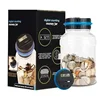 1.8L Coin Bucket Money Bank Large Capacity Transparent Saving Jar US Dollar Euro Pound Saving Jar Smart Counting 5