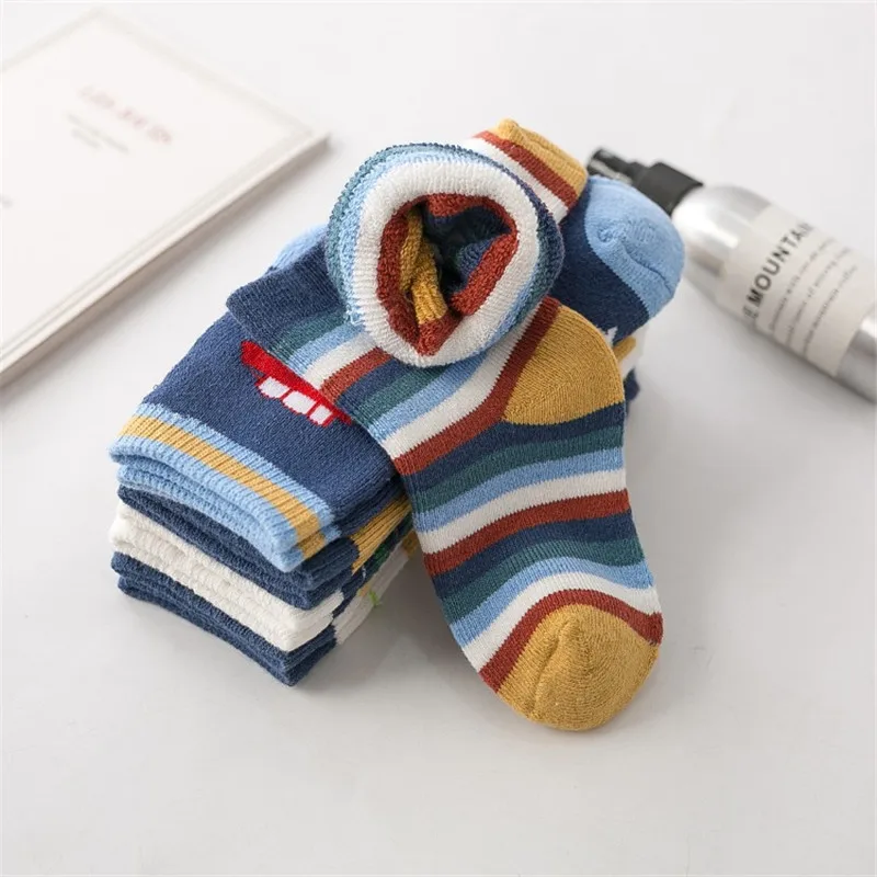 5 Pairs/Lot Winter Thicken Plus Cotton Children Socks Wool Thermal Warm Kids Sock Toddler Baby Boys Floor Socks For 1-10 Years