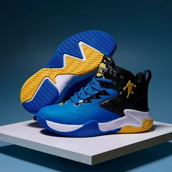Scarpe da basket per bambini per ragazzi, ragazze, bambini, adolescenti, traspiranti, antiscivolo, con lacci, per interni ed esterni, scarpe da tennis