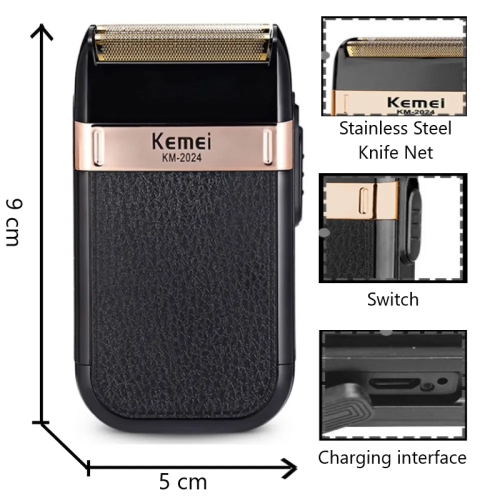 KM- Clipper Electric Shaver Men's Razor Beard Trimmer Shaver For Men Portable Shaving Machine Hair Clipper Facial Epilator