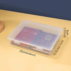 Large Capacity Transparent Plastic Storage Box for Important Documents and Household Organization (S)