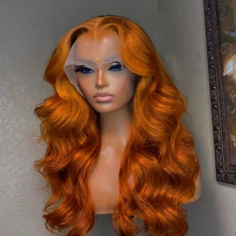 13X4 Ginger Orange Body Wave Parrucca Frontale In Pizzo Per Capelli Umani 13X6 Hd Parrucche Frontali In Pizzo Trasparente Per Capelli Umani Parrucche 