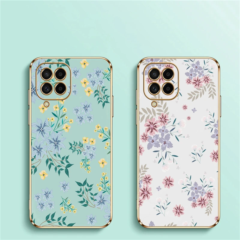 Luxury Plating Soft Silicone Floral Phone Case