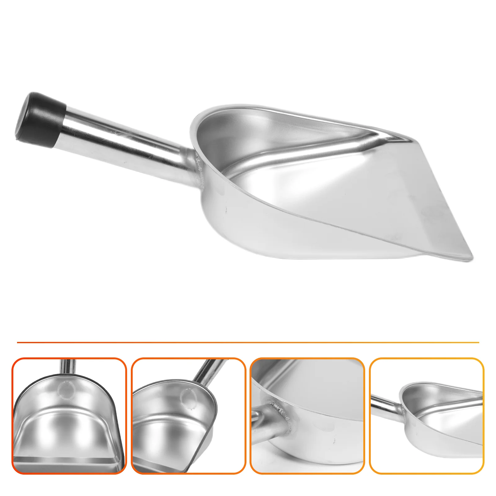 

Stainless Steel Dust Pan Metal Trash Shovel Handle Handheld Dust Pan Wide Scooper
