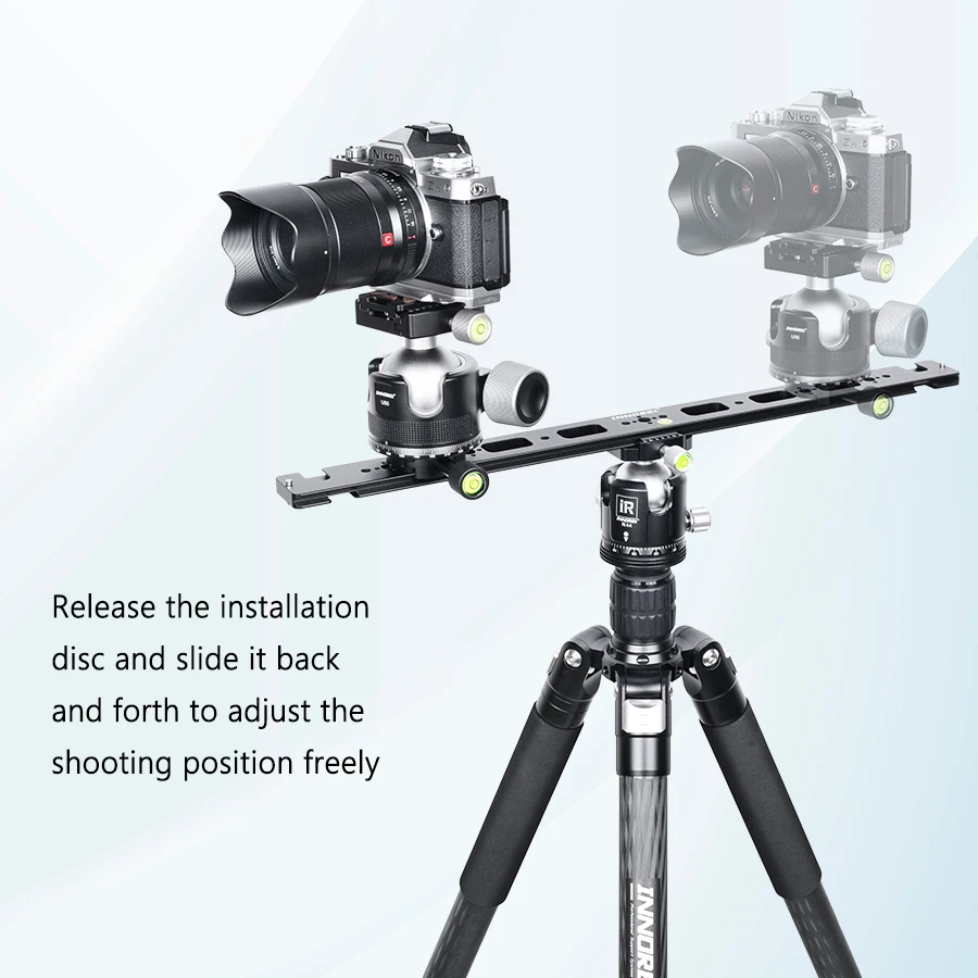 INNOREL RS50 50cm Dual Dovetail Quick Release Verlängerungsschiene Gleitplatte mit Wasserwaage für Kamerastativ-Kugelkopf – Detail 4