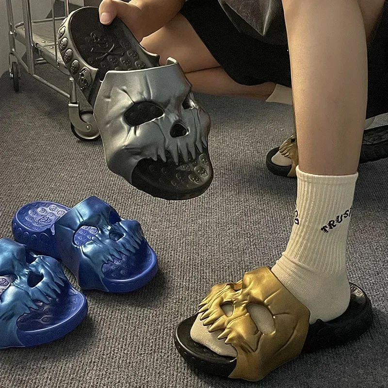 Skull Slipper Demon Y2k Platform Cloud Summer Beach Sandal
