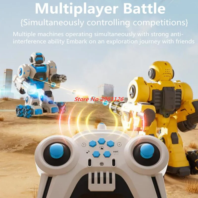 New Watch Remote Control Robot Smart Electric 2.4G Lighting Smoking 360° Rotation Lanuch Bullet Robot Toy Boy Kid Gifts 4