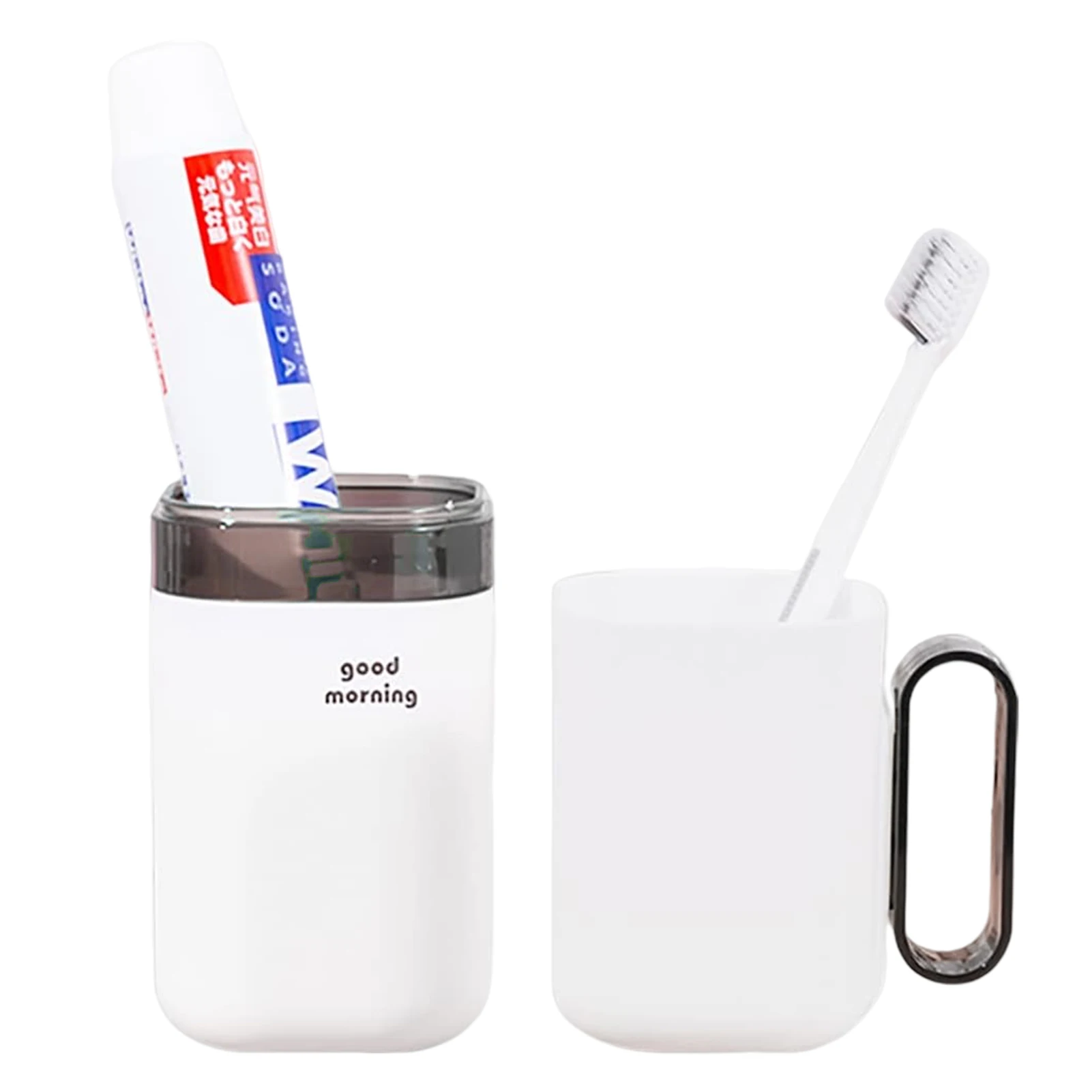 

Портативная дорожная зубная щетка, чашка с ручкой, деловая, для ванной, моющаяся, для отеля, кемпинга, вместительные туалетные принадлежности, полипропилен, для дома