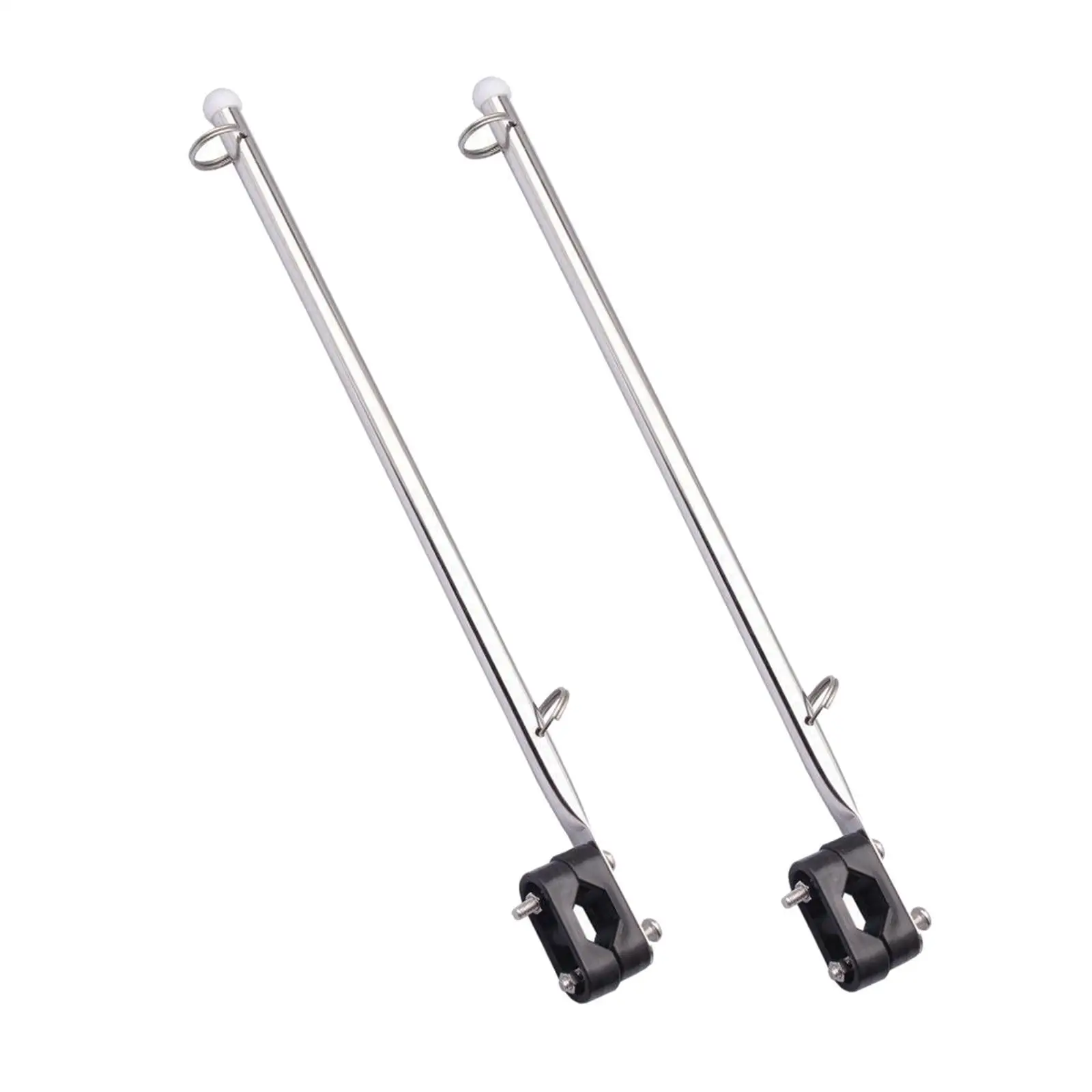 

2x Pole Durable 385mm Rail Mount Boat Pulpit Staff Holder pole for