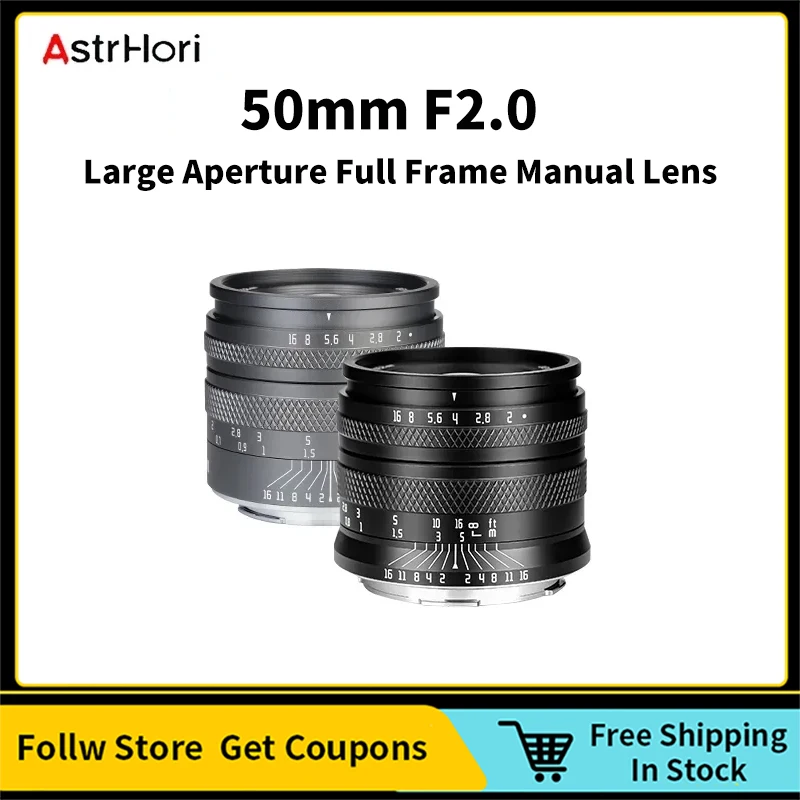 Objetivo Manual AstrHori 50mm F2.0 Para Nikon Z - Gran Apertura, Full Frame, Efecto Desenfoque, Con Ranura Para Filtros