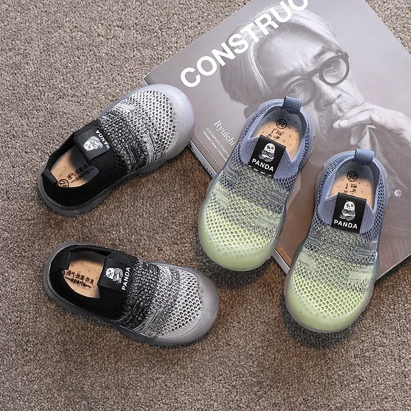 

Новинка, обувь для маленьких мальчиков и девочек на весну и лето, детская сетчатая обувь без шнуровки для детского сада, домашняя обувь для пола