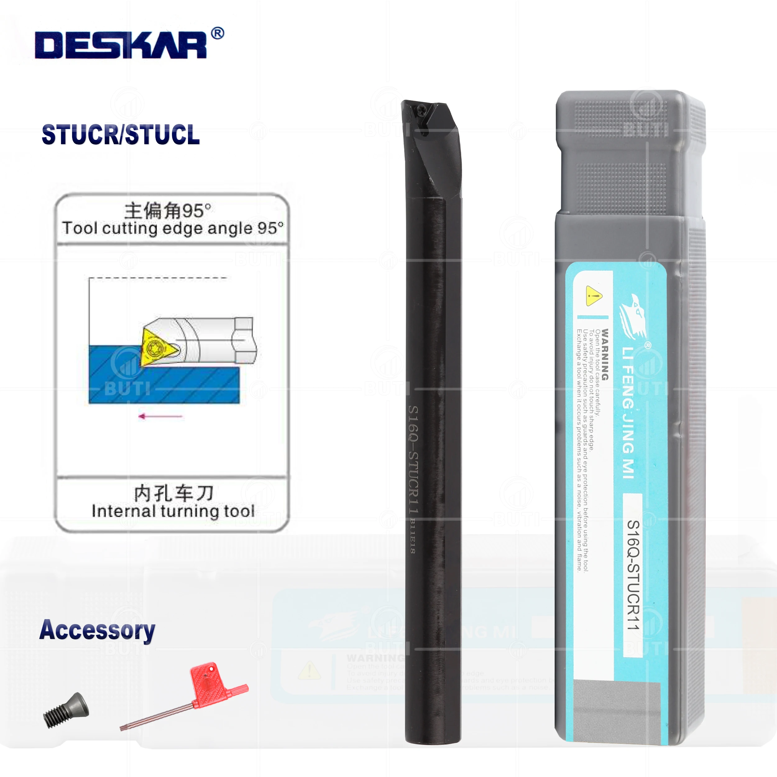

DESKAR 100% Original S08K/S10K/S12M/S14N/S16Q/S20R/S25S-STUCR/L11/16 Internal Turning Tool Holder CNC Lathe Bar For TCMT Inserts