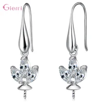  17 Design Fine DIY Jewelry Findings Accessories Pure 925 Silver Hook Hoop Lever Back Earrings Making Components 