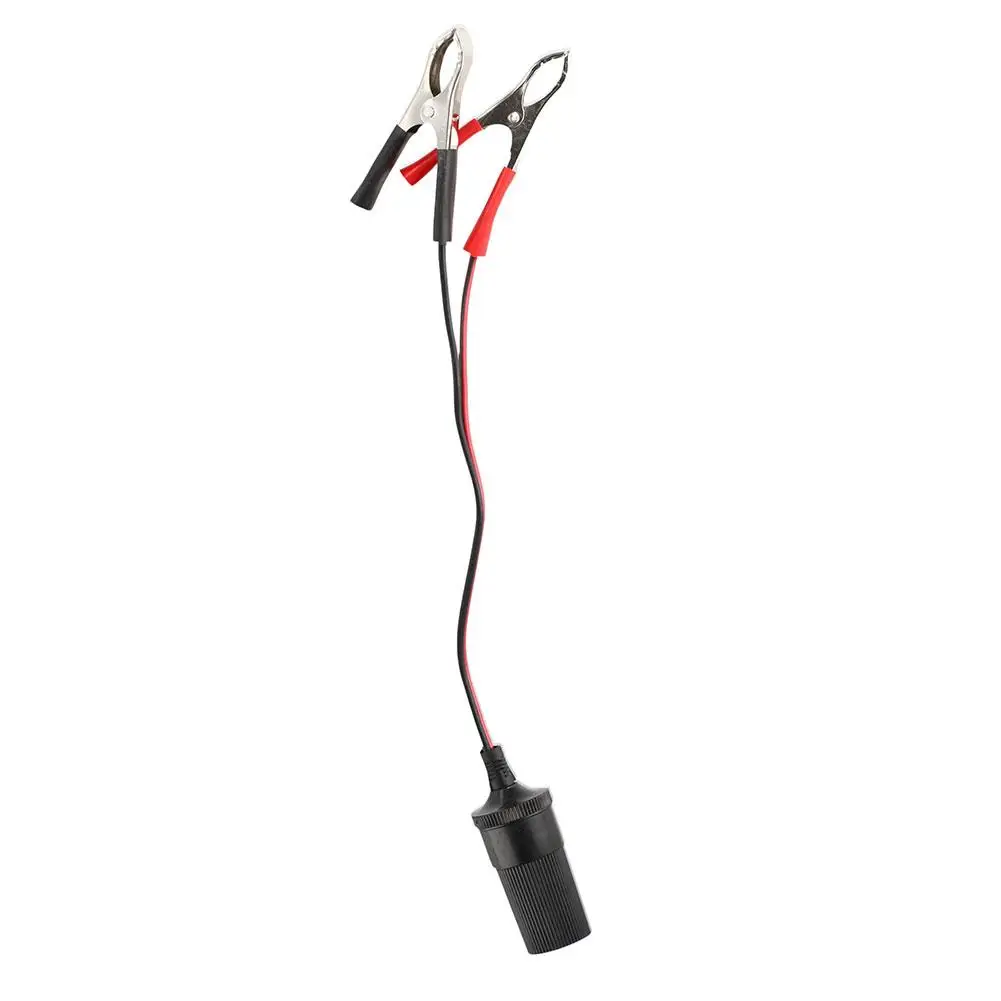 High-Power 12V 24V Car Cigarette Lighter Socket To Battery Alligator Crocodile Clip Connector Extension Cable Adapter Socket 5