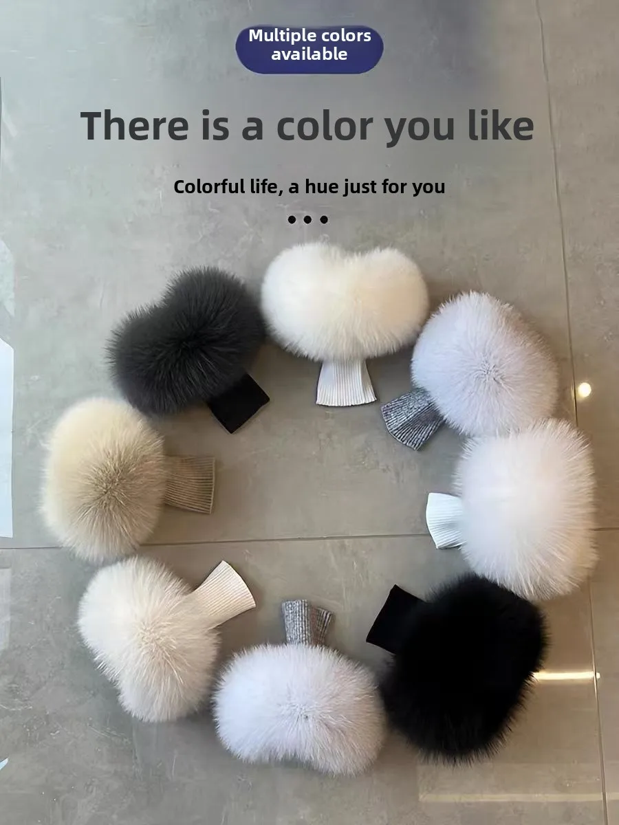Fox Fur Cuff Arm Warmer Lady Bracelet Real Fur Wristband Glove High Quality Fox Fur Cuffs Hot Sale Wrist Warmer