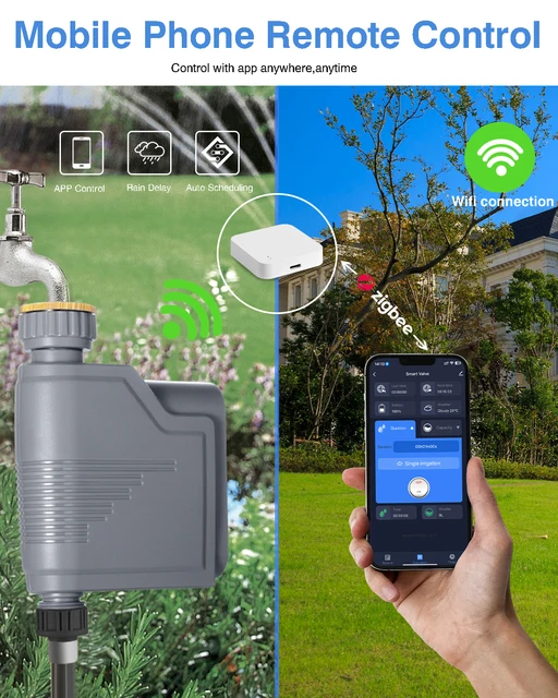 Tuya Smart Zigbee Watering Timer Smart Sprinkler Drip Irrigation System Built-in Water Flow Recorder Water Controller 2