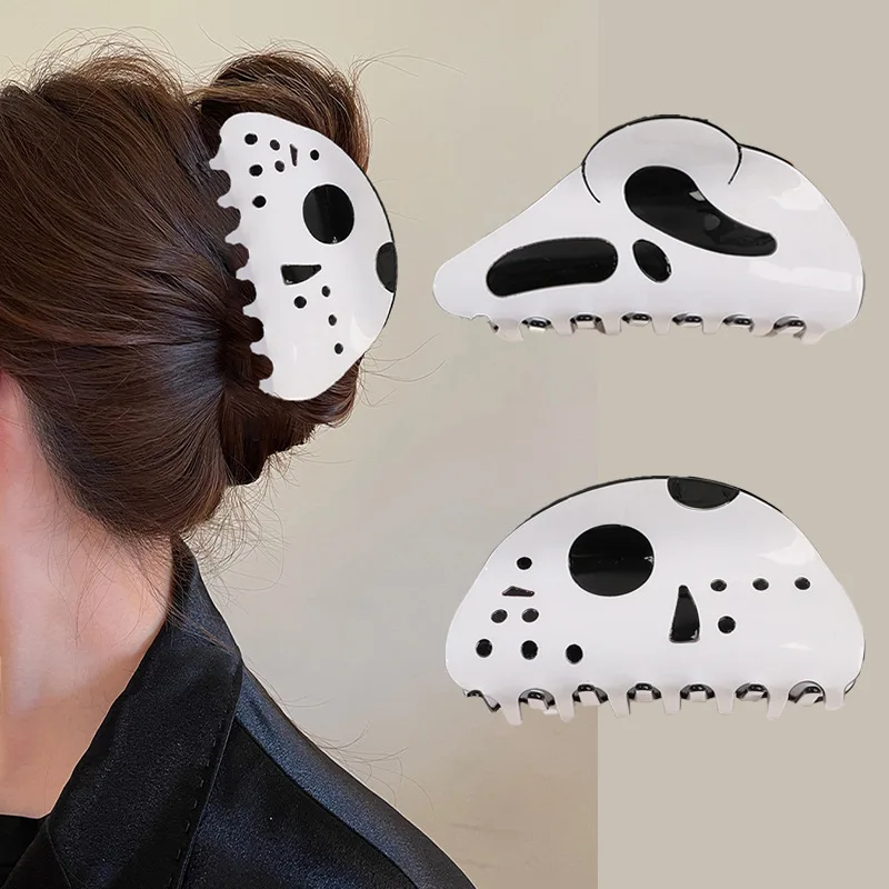 

Fun Halloween Acrylic Hair Clip Dark Wind Ponytail Hairpin Ghosts Scream Grimace Personality Hair Claw Headdress Accessories2023