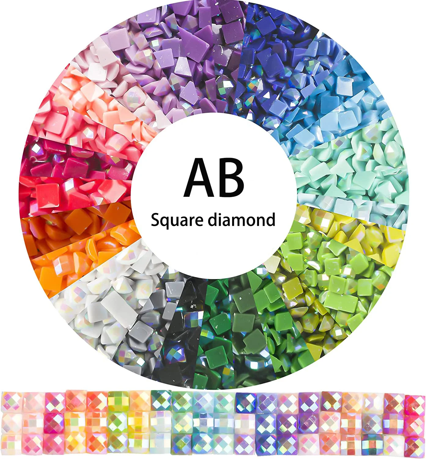 5# 35 Colors Diamond Art Kit AB Drill Beads Square/Round Diamond (Round  Drill 2)