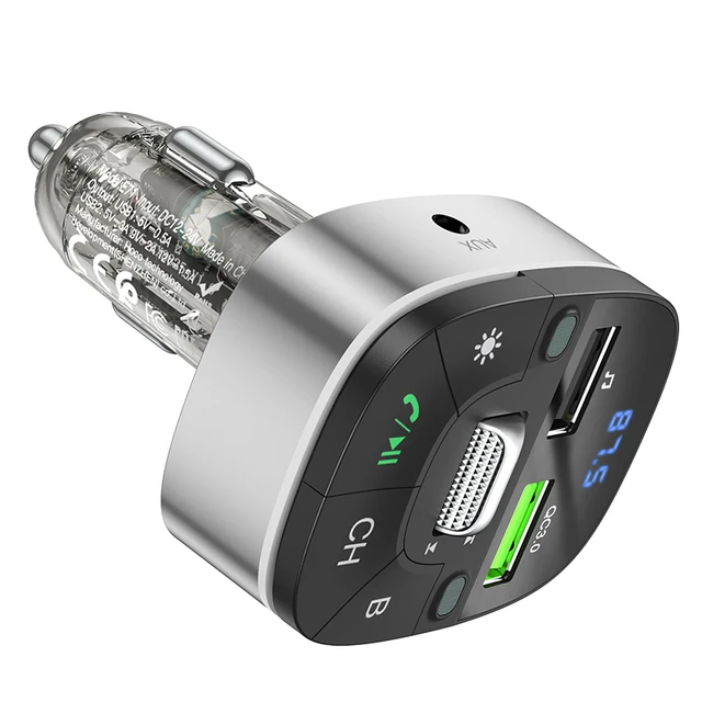 Hoco Bluetooth 5.0 Transmetteur de Musique et chargeur de voiture USB-C PD  et QC 3.0 | bol