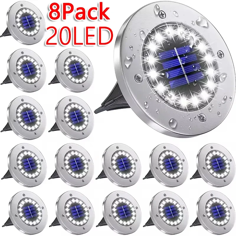 Solar Lights Outdoor Disk Underground Lamp Spotlight Buried Solar Light Home Garden Lawn Yard Decoration
