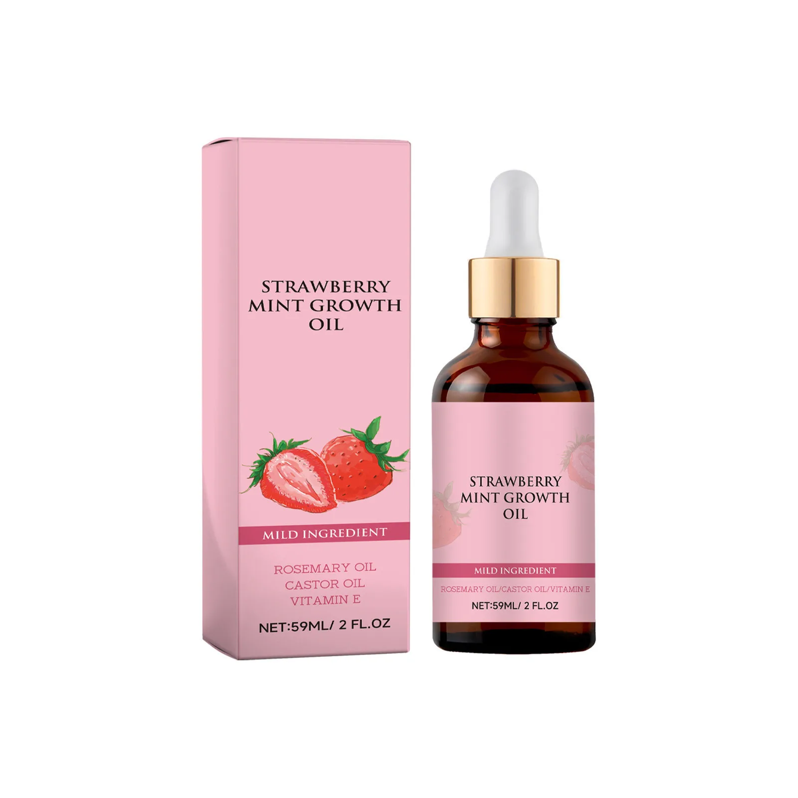 Strawberry Mint Hair Care Hair Growth Oil Natural Essences Oil Strawberry Mint For Thin Dry Damaged 59ml skin care products skin care essence