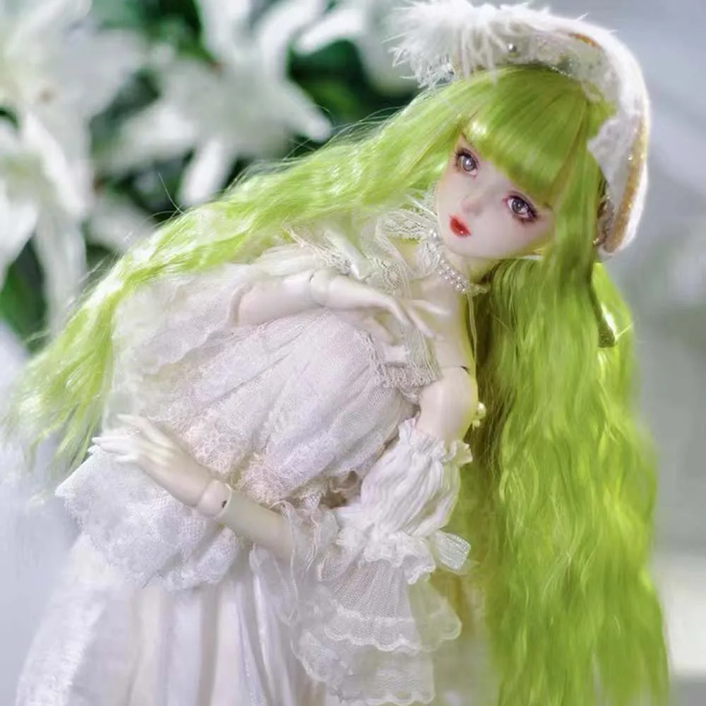 

Новый стиль 1/3 1/4 1/6 Bjd SD кукольный парик высокотемпературная проволока длинный стиль авокадо зеленый для BJD супер волос парик