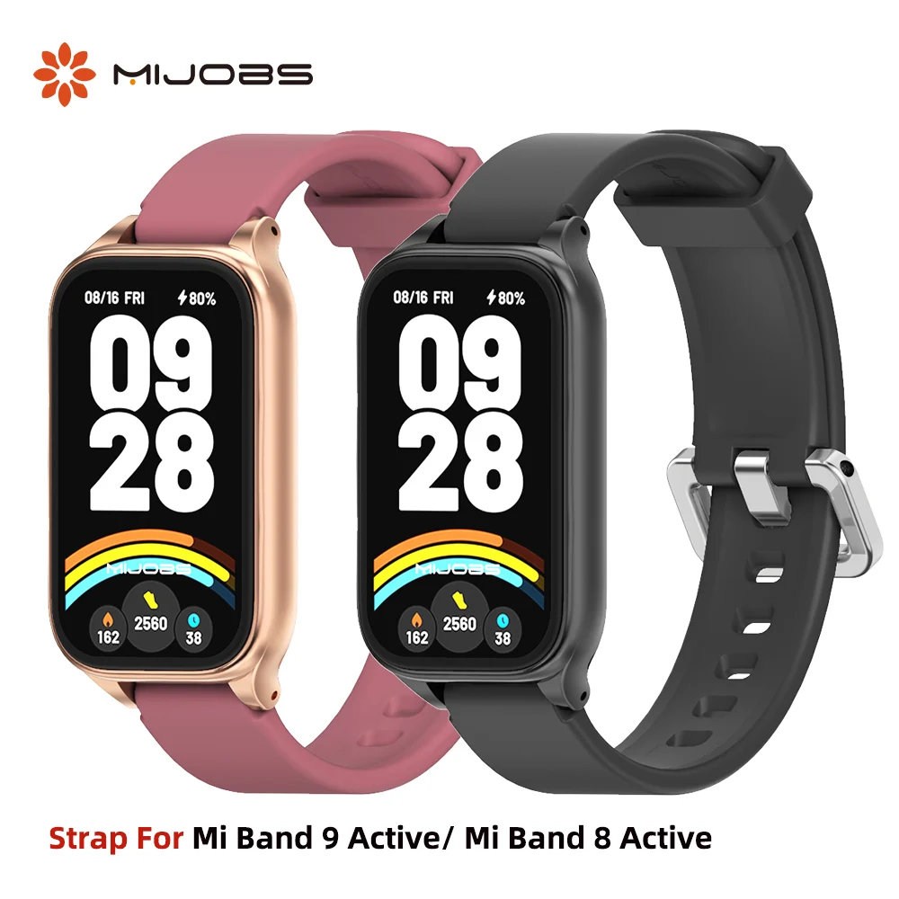 สายรัดซิลิโคนสำหรับ Mi Band 9/8 Active นุ่มสบาย ใส่สบายตลอดวัน