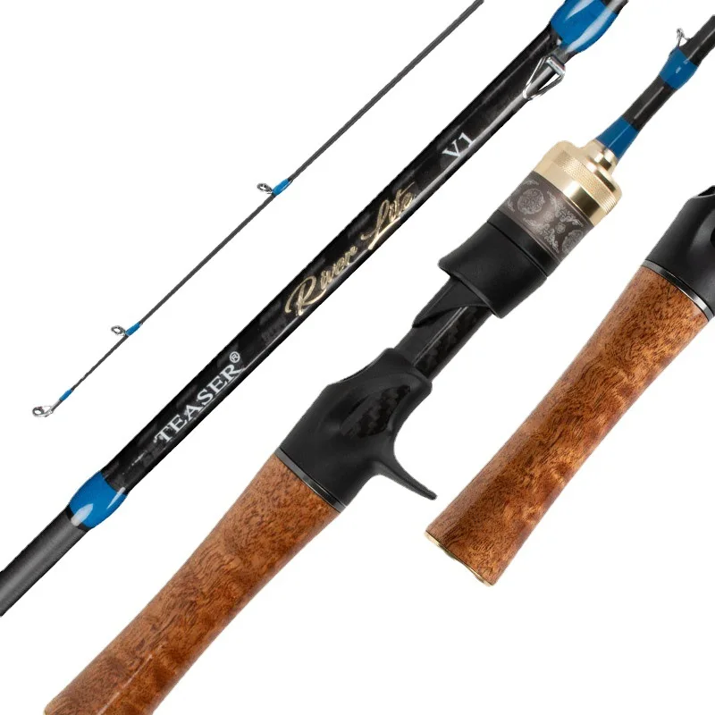 

TEASER-Ultra Soft Carbon Fishing Rod, UL Power, Spinning Casting, Solid Wood Grip, Stream Rod, 1.53M, 1.68M, Bait Weight 2-8g