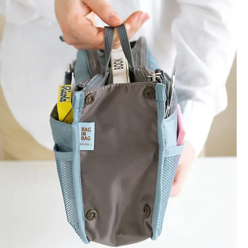 Storage Bag 1pc Korean Version Multifunctional Folding Storage Bag Double Zippers Large Capacity WOMEN'S Portable Makeup Bag