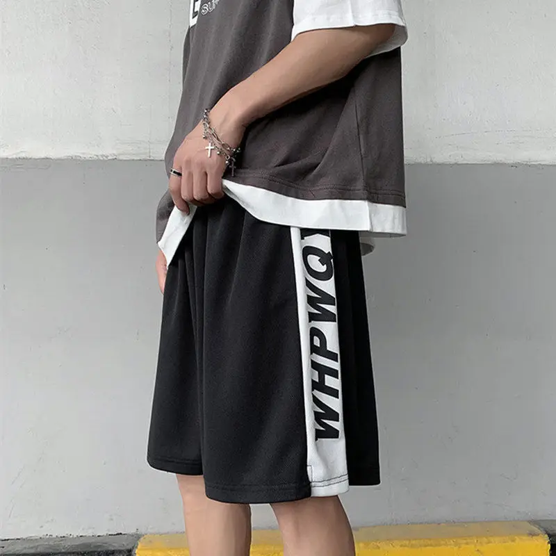 Loose Basketball Shorts Men Ice Silk Thin Sweatpants 2023 New Board Shorts Men Casual Beach Summer Jogger Trend Five-point