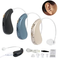 Behind the Ear Hearing Aids Rechargeable Sound Amplifier Elderly Deafness Help 1