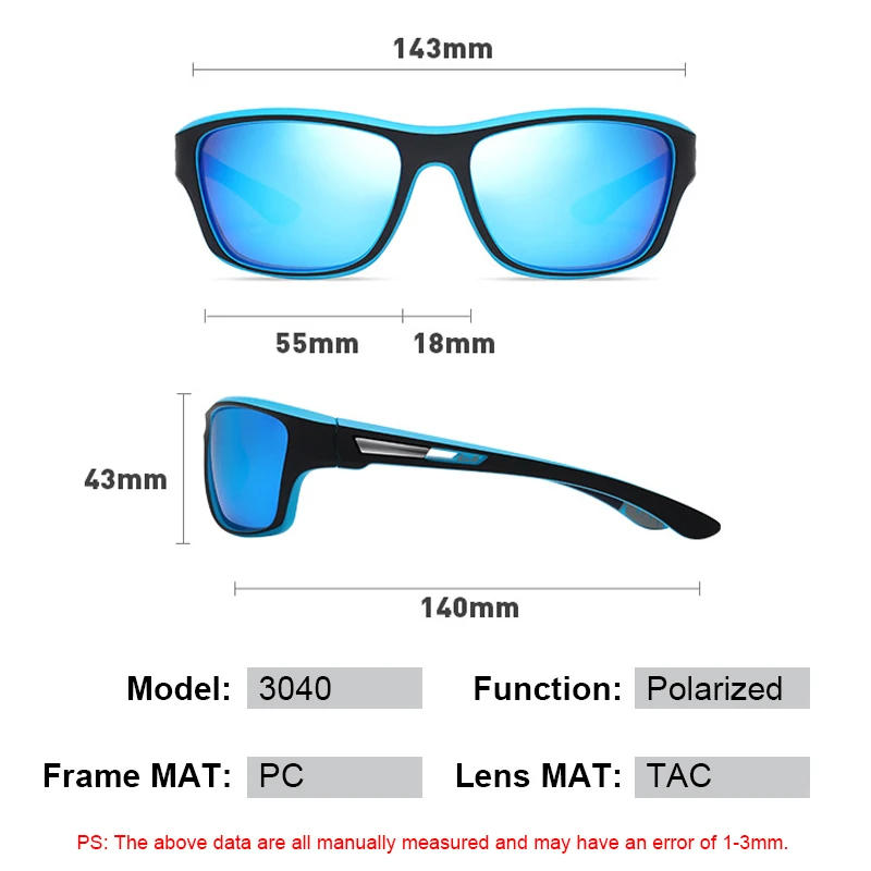Description Picture 6 of itemSports Polarized Sunglasses Fashion UV400 Eyewear for Driving Fishing Hiking Running Cycling Men Women Unisex Outdoor Glasses