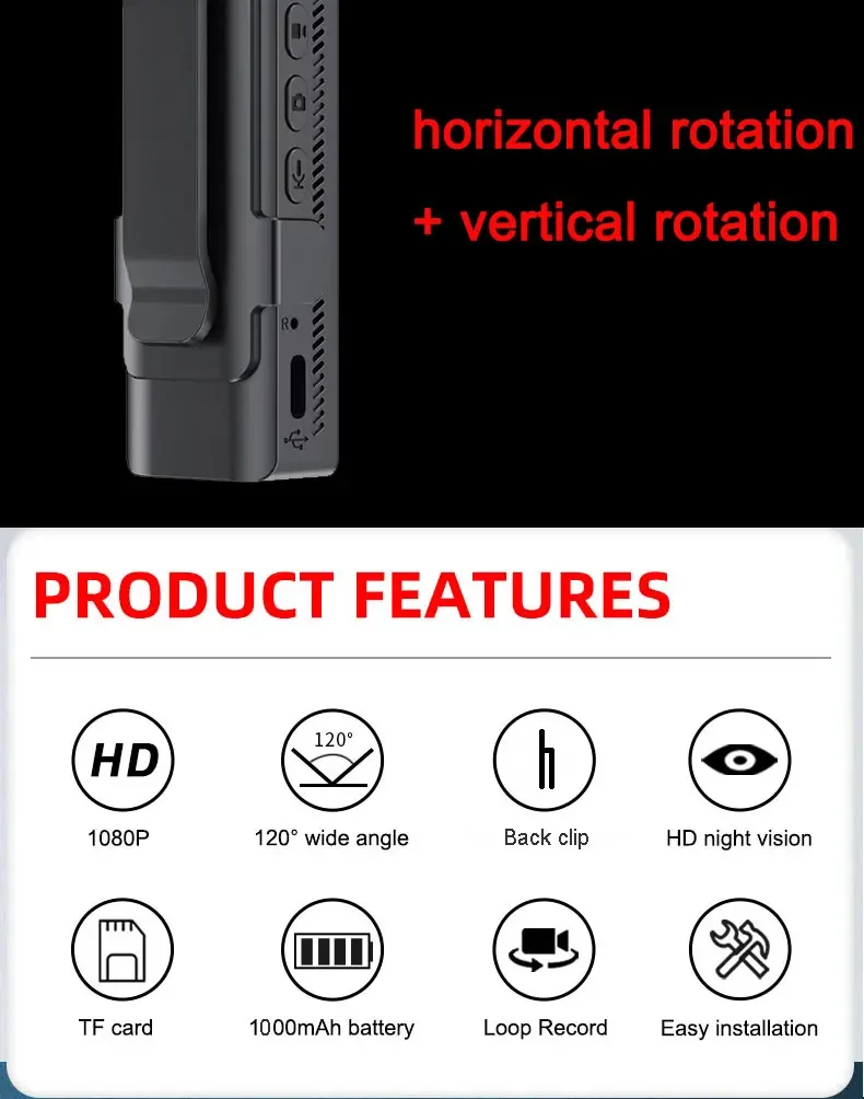 Description Picture 3 of itemNEW WIth Wifi Hotspot Mini Camera 1080P Portable Digital Video Recorder Body Camera Night Vision DVR Miniature Camcorder