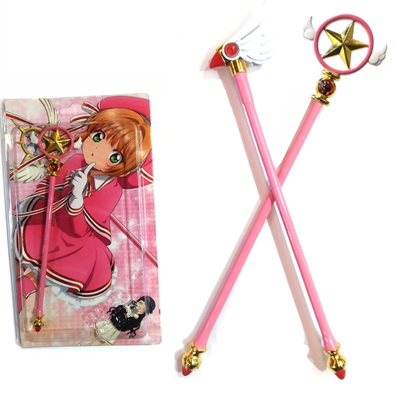 

Anime Card Captor Kinomoto Sakura Cosplay Weapon Wand Unisex Clow Star Form Sealing Halloween Model Props