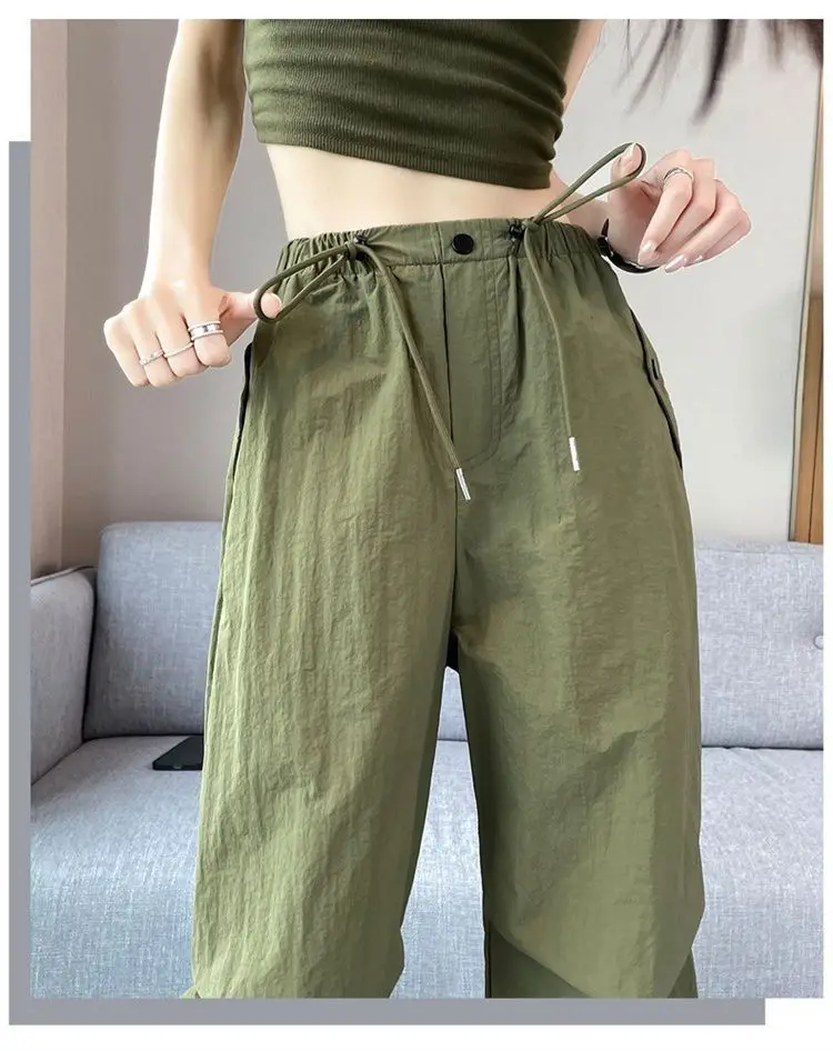 American Work Pants Women's Summer Thin Style New Quick Drying Casual Fashion Ice Silk Sunscreen Sports Pants 3
