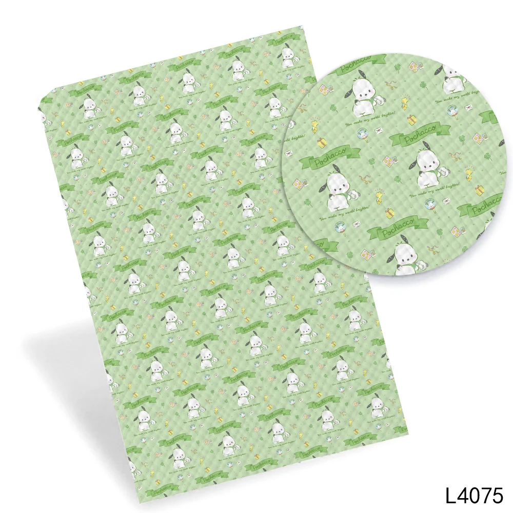 Sanrio Hello Kitty character printed faux leather for hairbows DIY decoration materials 136*30CM