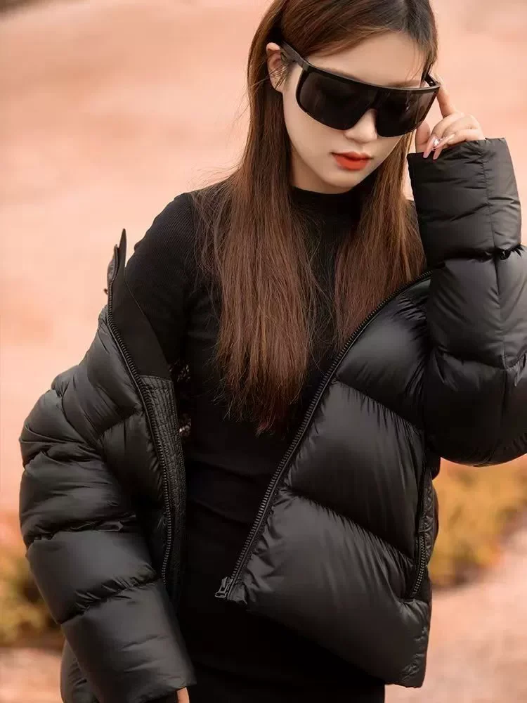 Casual Down Coats Women Korean Fashion Vintage Classical Padded Jacket Female Autumn Winter Tweed Long Sleeve Warm Solid Parkas