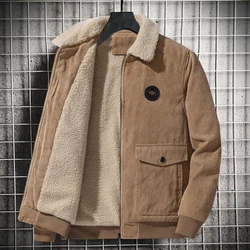 Popular Men Jacket Thickened Winter Jacket Single Breasted Male Winter Fleece Lining Warm Jacket Outerwear Cold Resistant