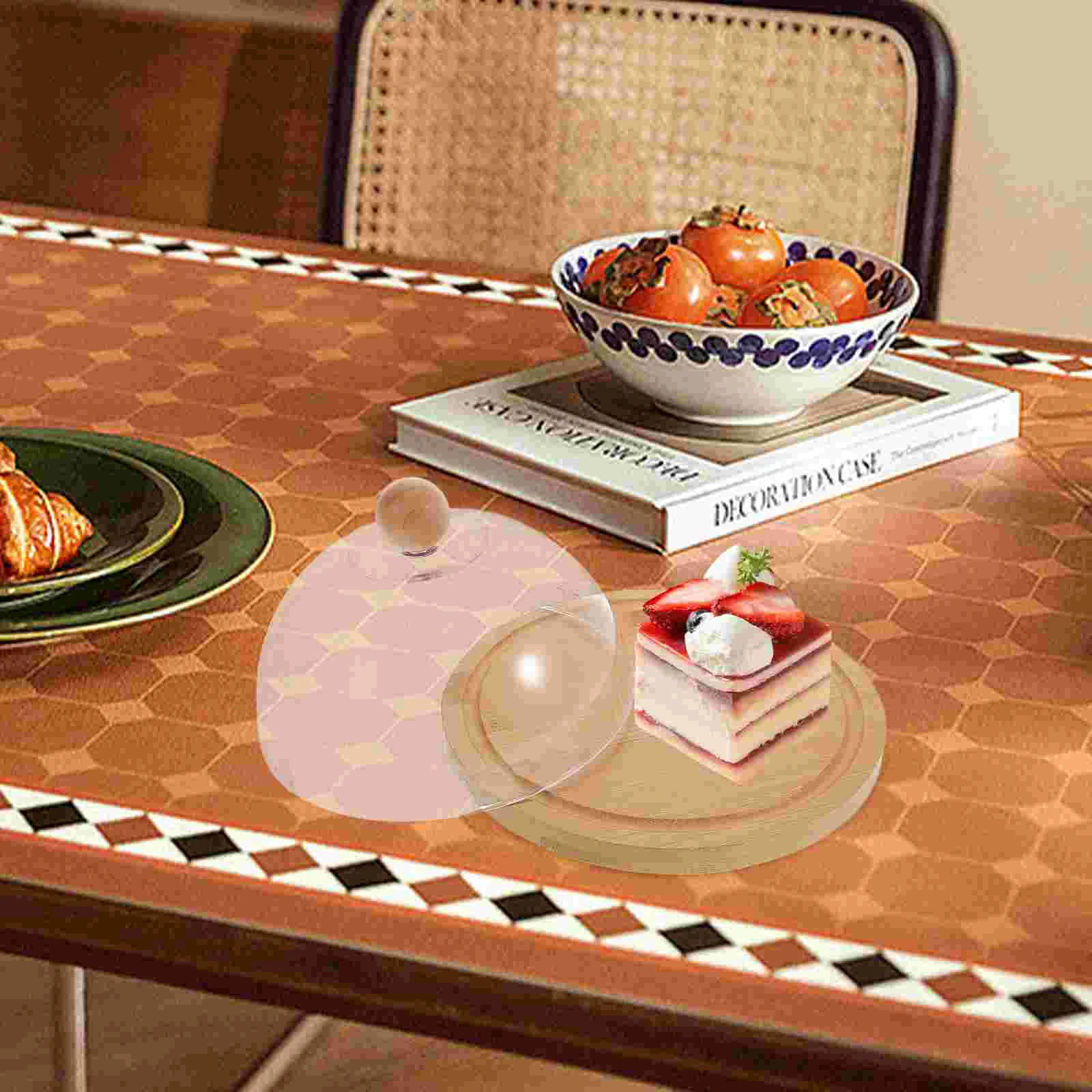 Round Glass Dome Cover Butter Box With Lid Cake Stand cake stand Dessert Tray Cream Cheese Saver Platter Wax Food Container Serving