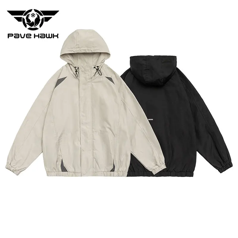 

Hooded Loose Spliced Charge Clothing Men Women Wear-resisting Windproof Couple Coat Outdoor Climbing Camping Hiking Jacket